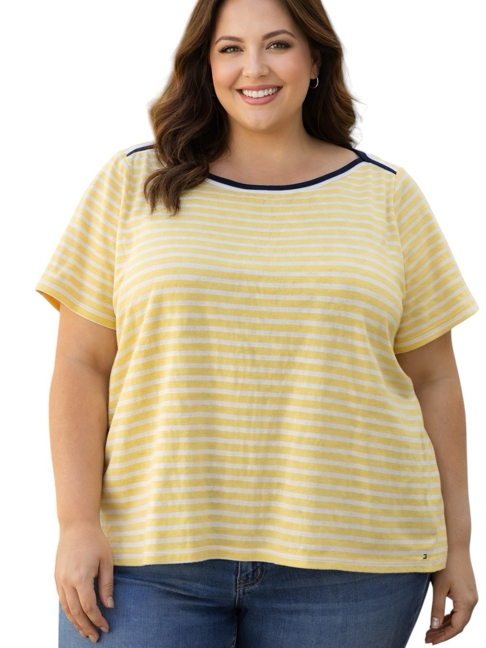 5/$25 Tommy Hilfiger Cute Striped Boatneck T-Shirt Size XXL